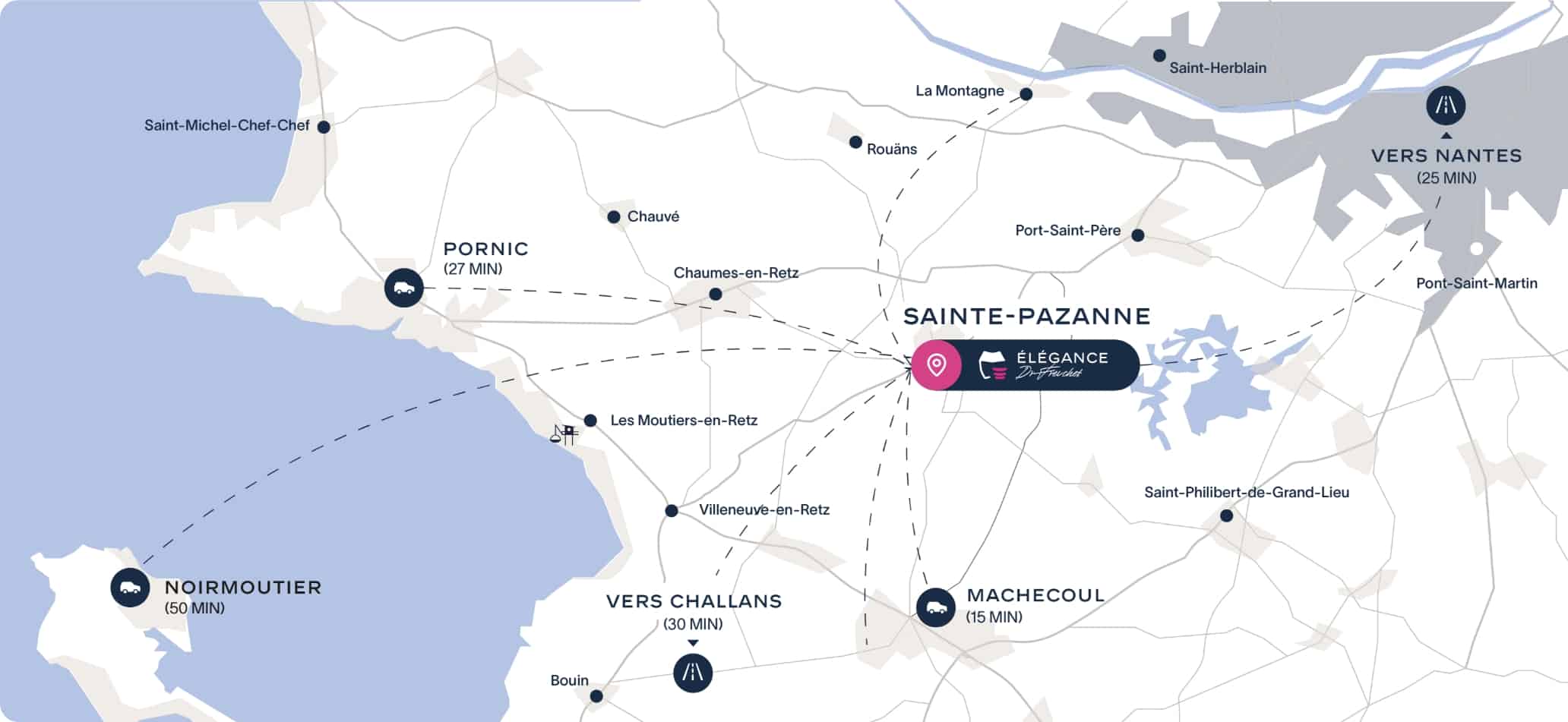Carte des alentours de Sainte-Pazanne
